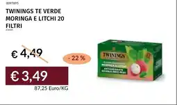 Prezzemolo e Vitale Twinings te verde moringa e litchi 20 filtri offerta