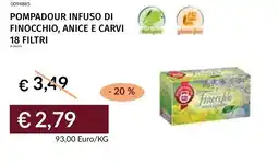 Prezzemolo e Vitale Pompadour infuso di finocchio, anice e carvi 18 filtri offerta