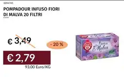 Prezzemolo e Vitale Pompadour infuso fiori di malva 20 filtri offerta