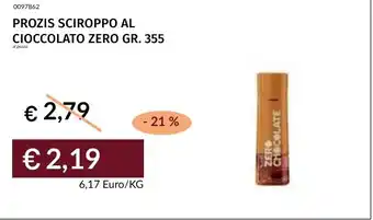 Prezzemolo e Vitale Prozis sciroppo al cioccolato zero offerta
