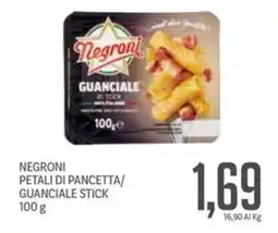 Supermercati Piccolo Negroni petali di pancetta/ guanciale stick offerta