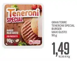 Supermercati Piccolo Gran terre teneroni special burger maxi gusto offerta
