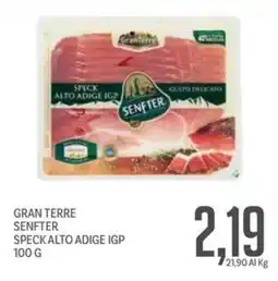 Supermercati Piccolo Gran terre senfter speck alto adige igp offerta