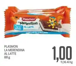 Supermercati Piccolo Plasmon la merendina al latte offerta
