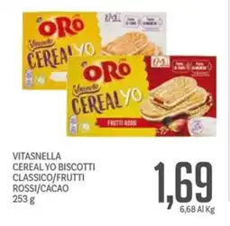 Supermercati Piccolo Vitasnella cereal yo biscotti classico/frutti rossi/cacao offerta