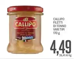 Supermercati Piccolo Callipo filetti di tonno offerta