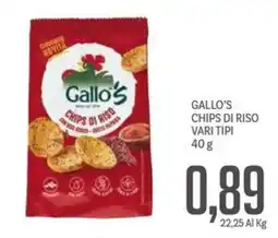 Supermercati Piccolo Gallo's chips di riso offerta