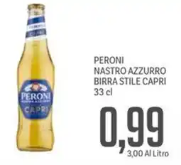 Supermercati Piccolo Peroni nastro azzurro birra stile capri offerta