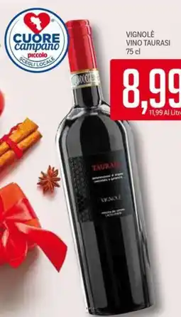 Supermercati Piccolo Vignolè vino taurasi offerta