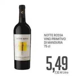 Supermercati Piccolo Notte rossa vino primitivo di manduria offerta