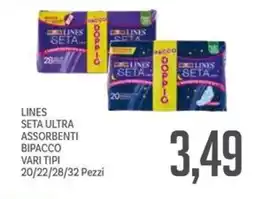 Supermercati Piccolo Lines seta ultra assorbenti bipacco offerta