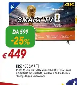 IperFamila HISENSE SMART TV 65" offerta
