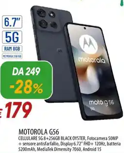 IperFamila MOTOROLA G56 CELLULARE 5G 8+256GB BLACK OYSTER offerta