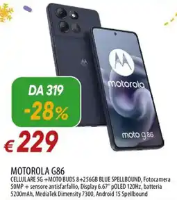 IperFamila MOTOROLA G86 CELLULARE 5G+MOTO BUDS 8+256GB BLUE SPELLBOUND offerta