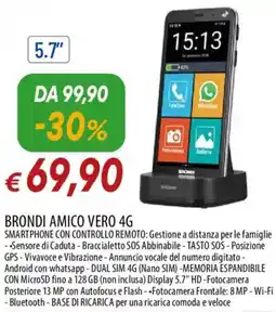 IperFamila BRONDI AMICO VERO 4G SMARTPHONE CON CONTROLLO REMOTO offerta