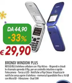IperFamila BRONDI WINDOW PLUS ROSSO/BLU telefono offerta