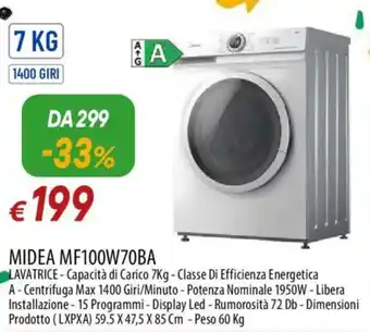 MIDEA MF100W70BA LAVATRICE