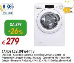 IperFamila CANDY CSS129TW4-11 B LAVATRICE offerta
