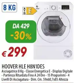 IperFamila HOOVER HLE H8N1DES Asciugatrice offerta