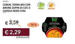 Prezzemolo e Vitale Cereal terra bio con amore zuppa di ceci e cavolo nero offerta
