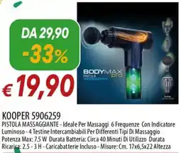 IperFamila KOOPER 5906259 PISTOLA MASSAGGIANTE offerta