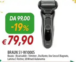 IperFamila BRAUN 51-W1000S Rasoio - Ricaricabile offerta