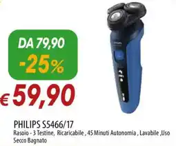 IperFamila PHILIPS S5466/17 Rasoio-3 Testine, Ricaricabile offerta