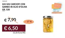Prezzemolo e Vitale Giu giu carciofi con gambo in olio d'oliva offerta