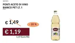Prezzemolo e Vitale Ponti aceto di vino bianco pet offerta