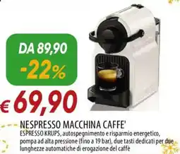 IperFamila Nespresso macchina caffe' espresso krups offerta