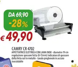 IperFamila CAMRY CR 4702 AFFETTATRICE ELETTRICA CON LAMA INOX offerta