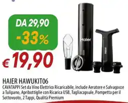 IperFamila HAIER HAWUKIT06 CAVATAPPI Set da Vino Elettrico offerta