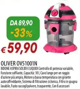 IperFamila OLIVER OV51001N BIDONE ASPIRA SOLIDI E LIQUIDI offerta