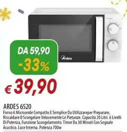 IperFamila ARDES 6520 Forno A Microonde offerta