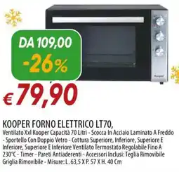 IperFamila KOOPER FORNO ELETTRICO LT70, Ventilato XXL offerta