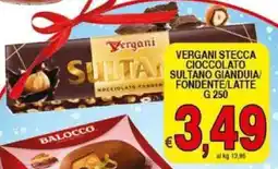 Iper Triscount Vergani stecca cioccolato sultano gianduia/ fondente/latte offerta
