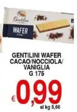 Iper Triscount Gentilini wafer cacao/nocciola/ vaniglia offerta