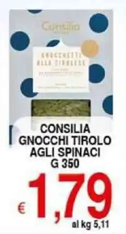 Iper Triscount Consilia gnocchi tirolo agli spinaci offerta