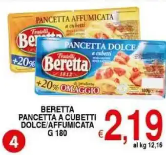 Iper Triscount Beretta pancetta a cubetti dolce/affumicata offerta