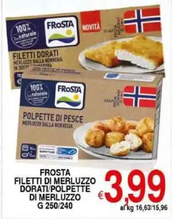 Iper Triscount Frosta polpette di pesce merluzzo dalla norvegia filetti di merluzzo dorati/polpette di merluzzo offerta