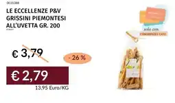 Prezzemolo e Vitale Le eccellenze p&v grissini piemontesi all'uvetta offerta