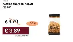 Prezzemolo e Vitale Dattilo anacardi salati offerta