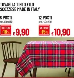 Galassia Tovaglia tinto filo scozzese made in italy offerta