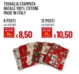 Galassia Tovaglia stampata natale 100% cotone made in italy offerta