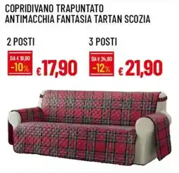 Galassia Copridivano trapuntato antimacchia fantasia tartan scozia offerta