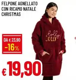 Galassia Felpone agnellato con ricamo natale christmas offerta