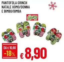 Galassia Pantofola grinch natale uomo/donna e bimbo/bimba offerta