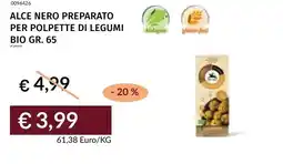 Prezzemolo e Vitale Alce nero preparato per polpette di legumi bio offerta