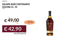 Prezzemolo e Vitale Zacapa rum centenario solera offerta