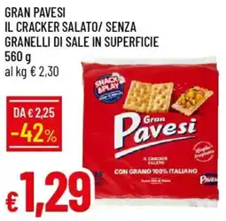 Galassia Gran pavesi il cracker salato/ senza granelli di sale in superficie offerta